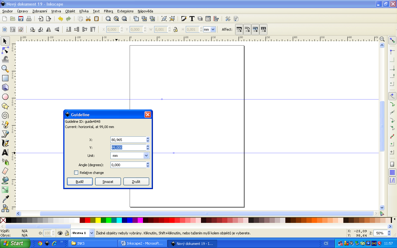 inkscape vodítka